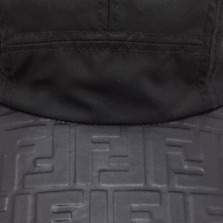 Pre Owned Fendi Black FF Logo Embossed Baseball Cap One Size