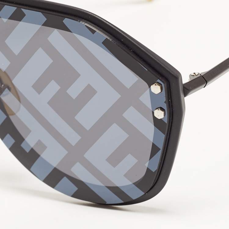 Fendi Black/Yellow Mirrored FFM0039/G/S Fabulous Shield Sunglasses