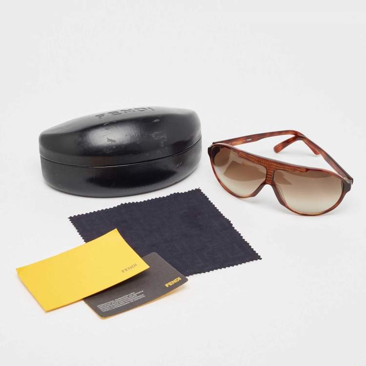 Pre Owned Fendi Brown Gradient FS5018ML Aviator Sunglasses