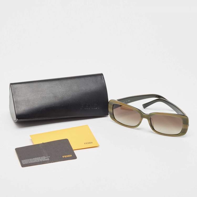 Pre Owned Fendi Green Gradient FS5210 Rectangular Sunglasses