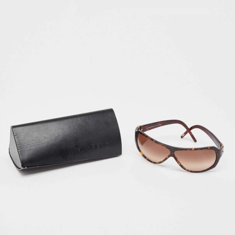 Pre Owned Fendi Brown Tortoise Gradient FS1000M Wayfarer Sunglasses