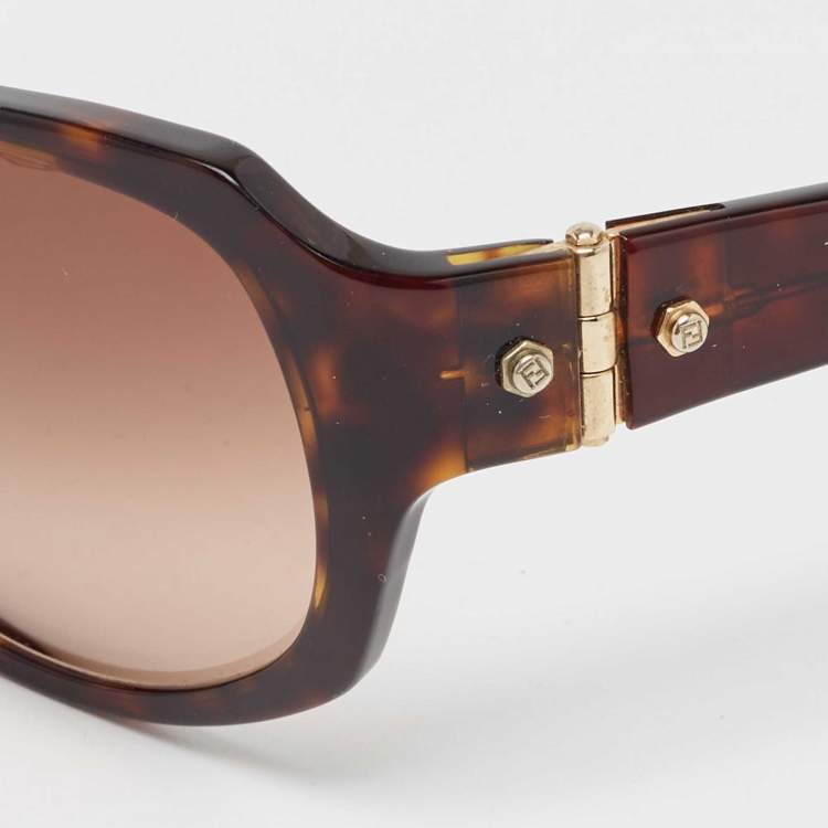 Pre Owned Fendi Brown Tortoise Gradient FS1000M Wayfarer Sunglasses