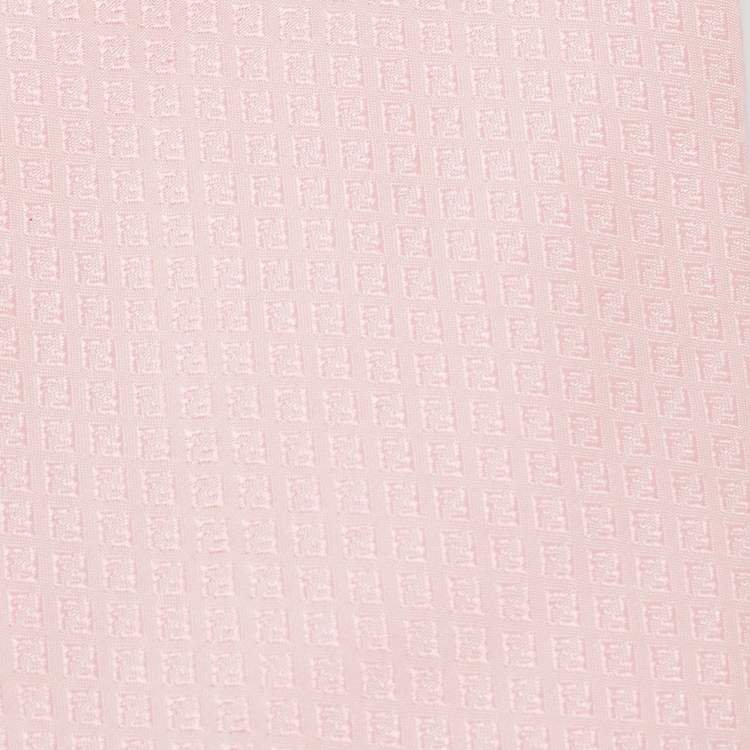 Pre Owned Fendi Light Pink FF Patterned Silk Tie