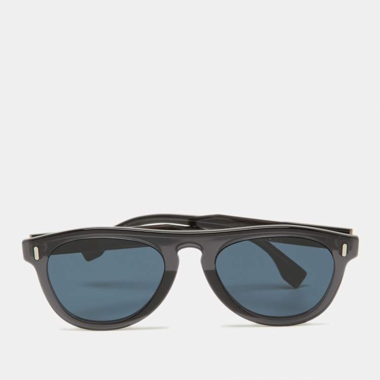 Pre Owned Fendi Black & Yellow/Blue FF M0092/S Wayfarer Sunglasses