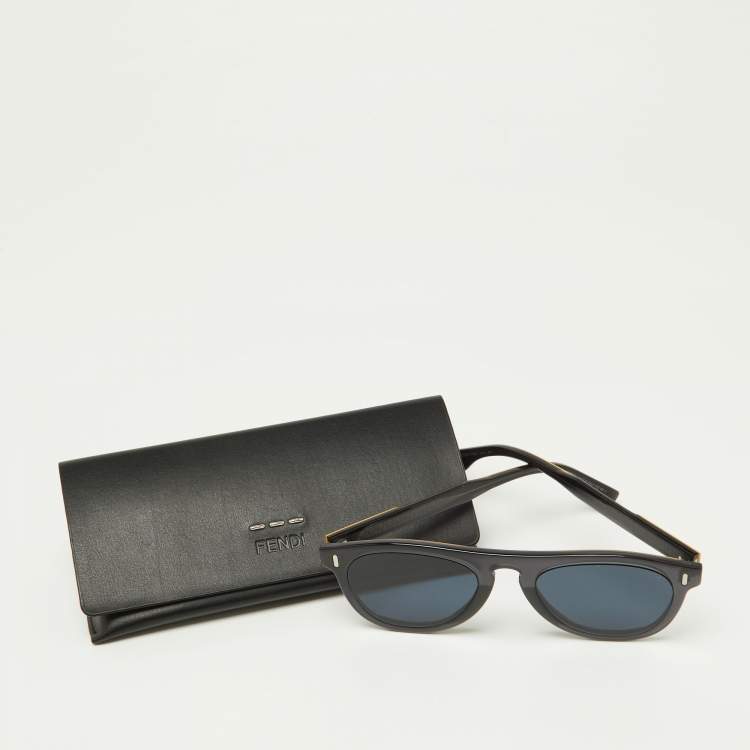 Pre Owned Fendi Black & Yellow/Blue FF M0092/S Wayfarer Sunglasses