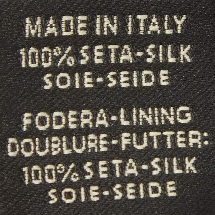 Pre Owned Fendi Navy Blue Patterned Silk Skinny Tie