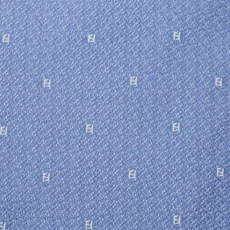 Pre Owned Fendi Blue FF Pattern Silk Tie