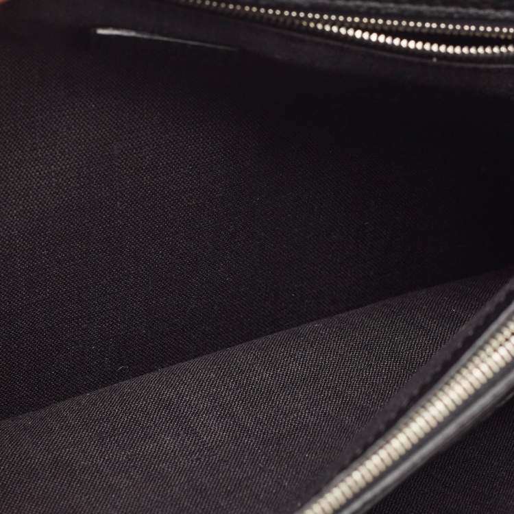 Pre Owned Fendi Black Selleria Leather Wristlet Clutch