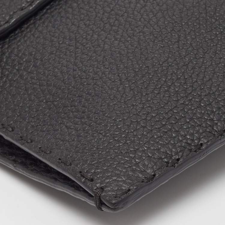 Pre Owned Fendi Black Selleria Leather Wristlet Clutch