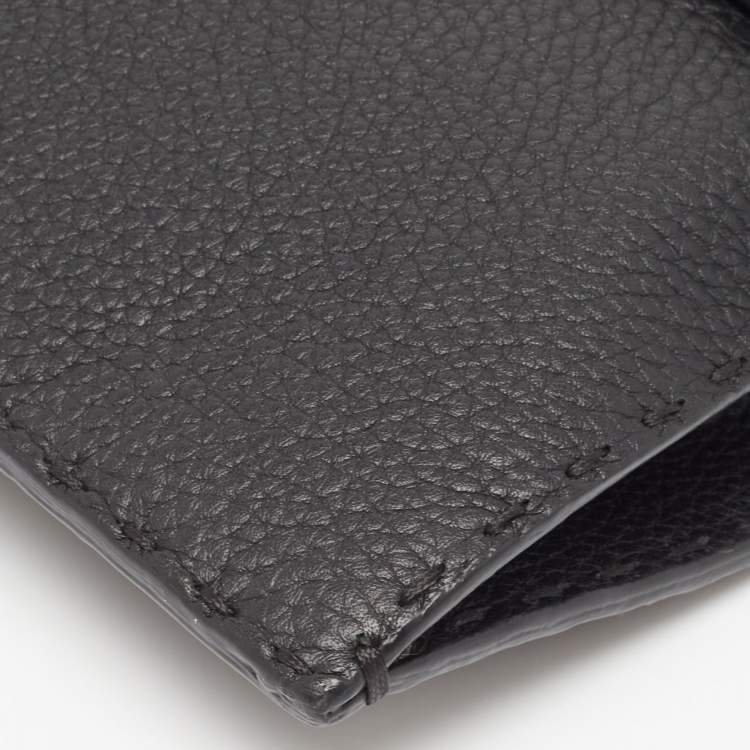 Pre Owned Fendi Black Selleria Leather Wristlet Clutch