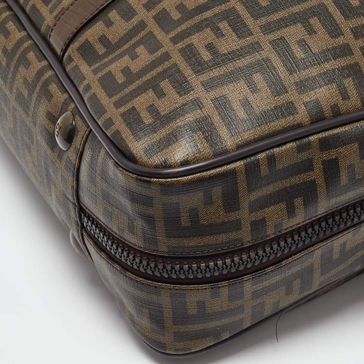 Pre Owned Fendi Brown Zucca Coated Canvas and Leather Suitcase