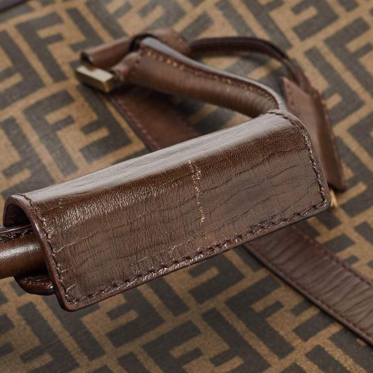 Pre Owned Fendi Brown Zucca Coated Canvas and Leather Suitcase