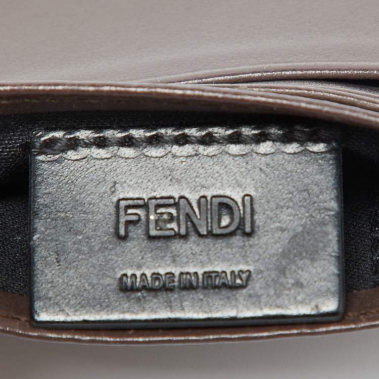 Pre Owned Fendi Brown Zucca Leather Card Holder