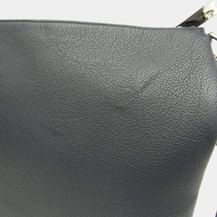 Pre Owned Fendi Dark Blue Leather After Roma Shoulder Bag 