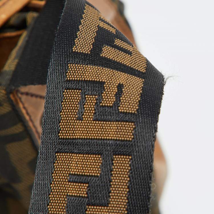 Pre Owned Fendi Tobacco Zucca Canvas and Leather Flap Messenger Bag