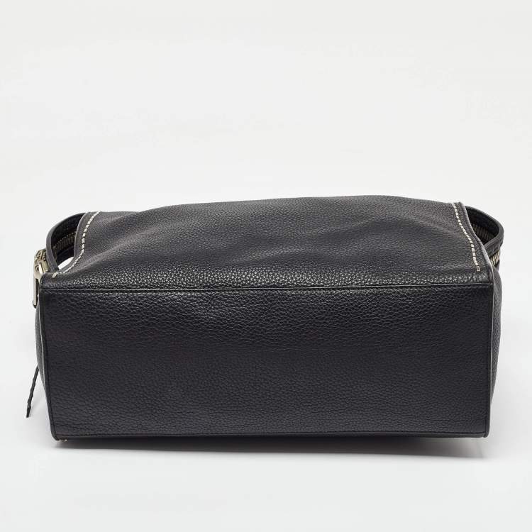 Pre Owned Fendi Black Selleria Leather Lui Briefcase