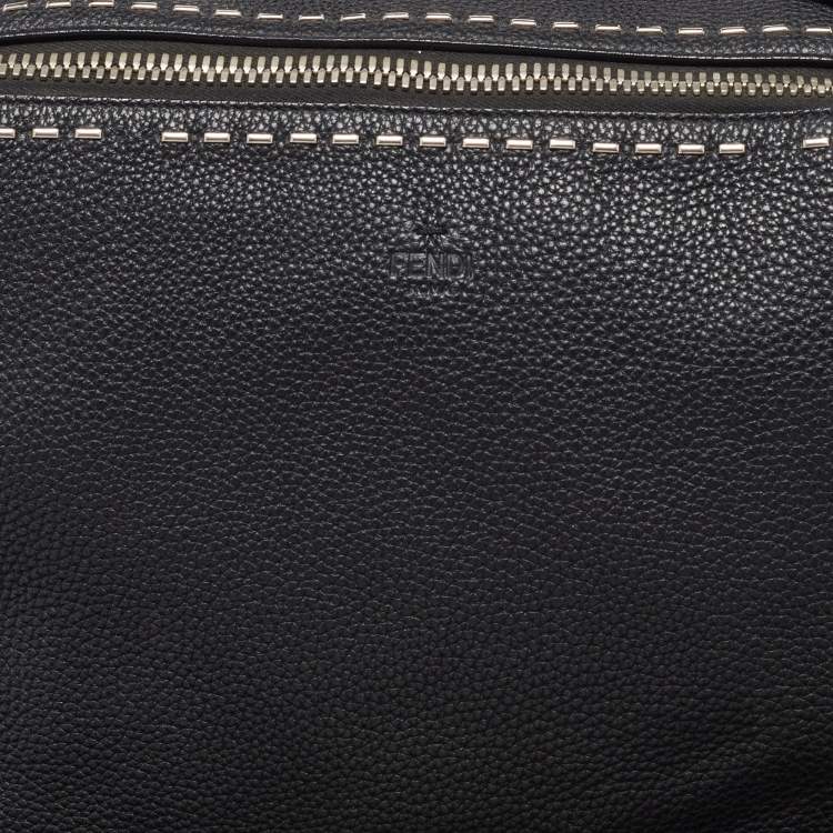Pre Owned Fendi Black Selleria Leather Lui Briefcase