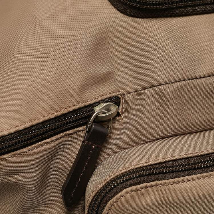 Pre Owned Fendi Beige Nylon FF Logo Changing Bag