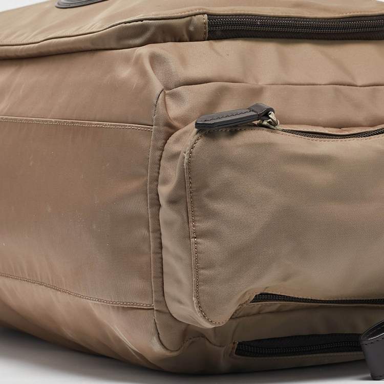 Pre Owned Fendi Beige Nylon FF Logo Changing Bag