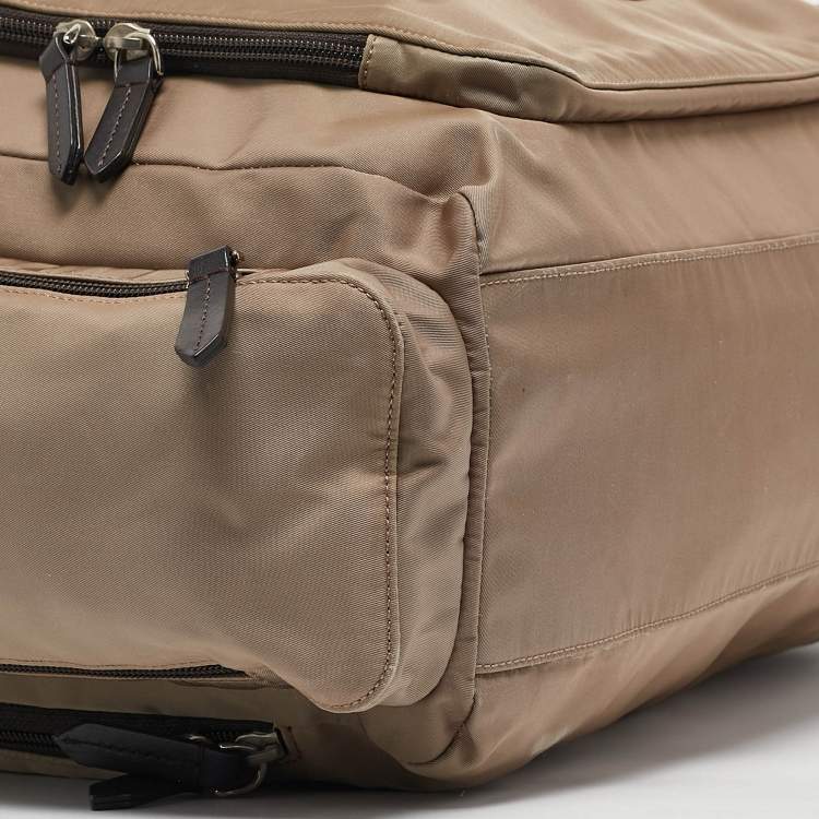 Pre Owned Fendi Beige Nylon FF Logo Changing Bag
