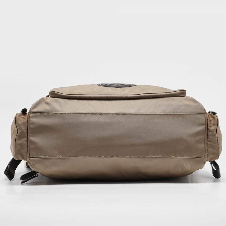 Pre Owned Fendi Beige Nylon FF Logo Changing Bag