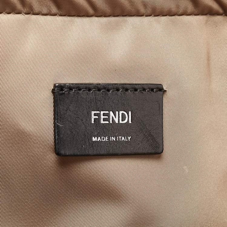 Pre Owned Fendi Beige Nylon FF Logo Changing Bag