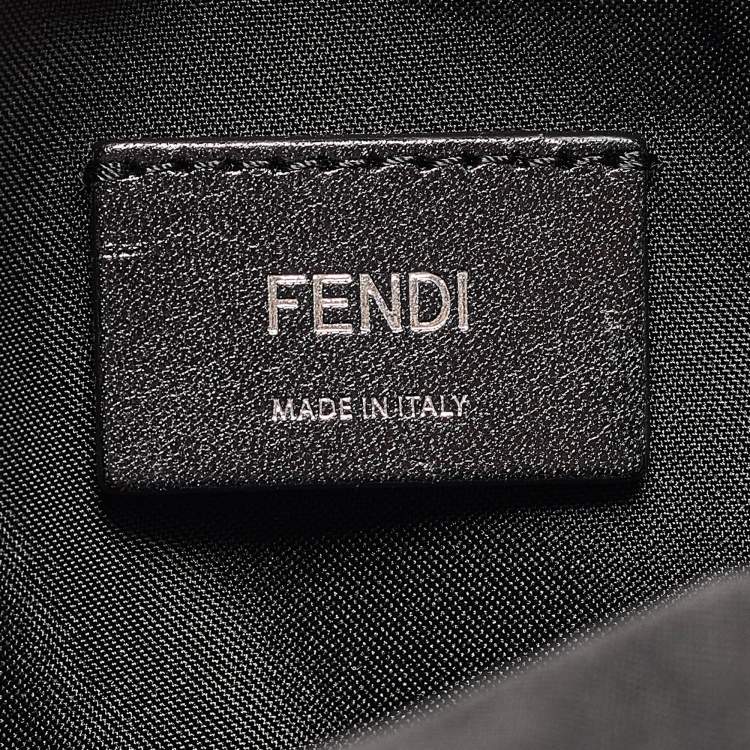 Pre Owned Fendi Navy Blue/Black Nylon and Leather Bugs Backpack