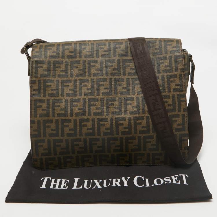 Pre Owned Fendi Tobacco Zucca Coated Canvas Messenger Bag