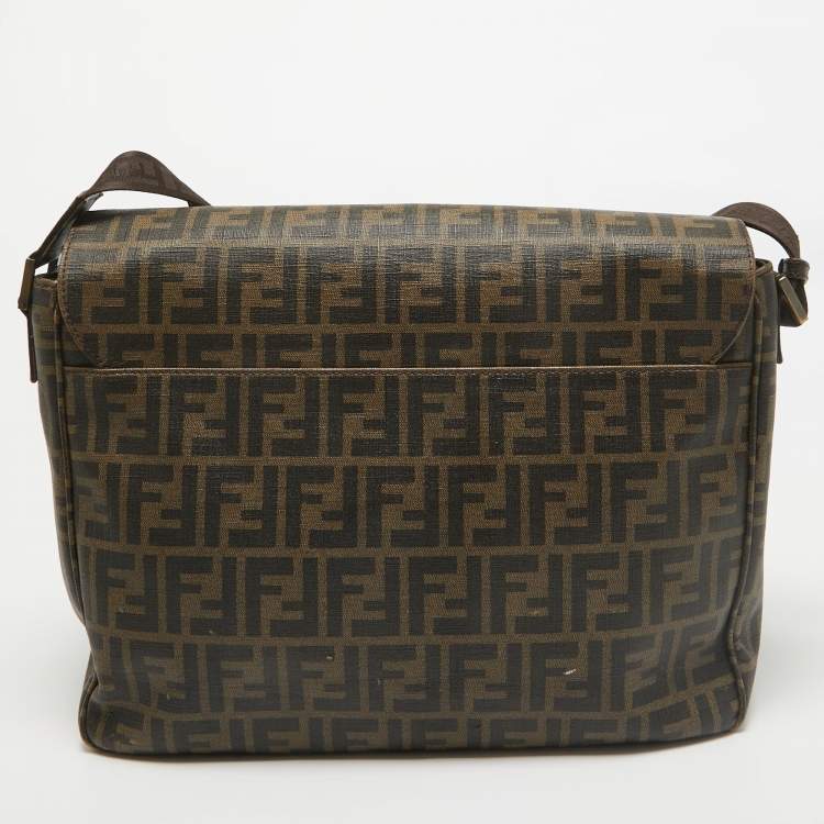 Pre Owned Fendi Tobacco Zucca Coated Canvas Messenger Bag
