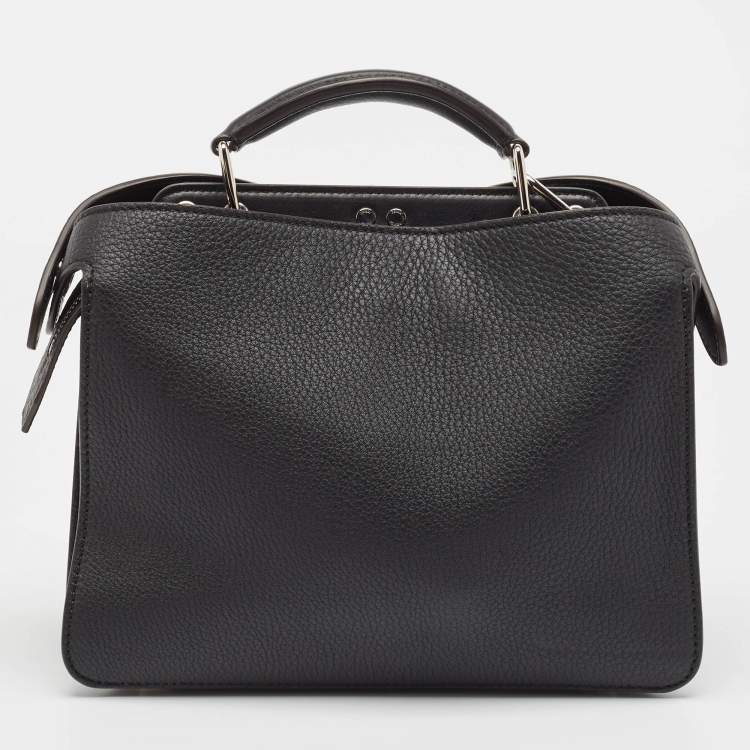 Pre Owned Fendi Black/Blue Cloud Graphic Leather Small Peekaboo Iseeu Bag