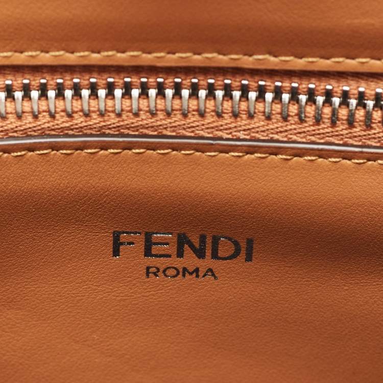 Pre Owned Fendi Black/Blue Cloud Graphic Leather Small Peekaboo Iseeu Bag