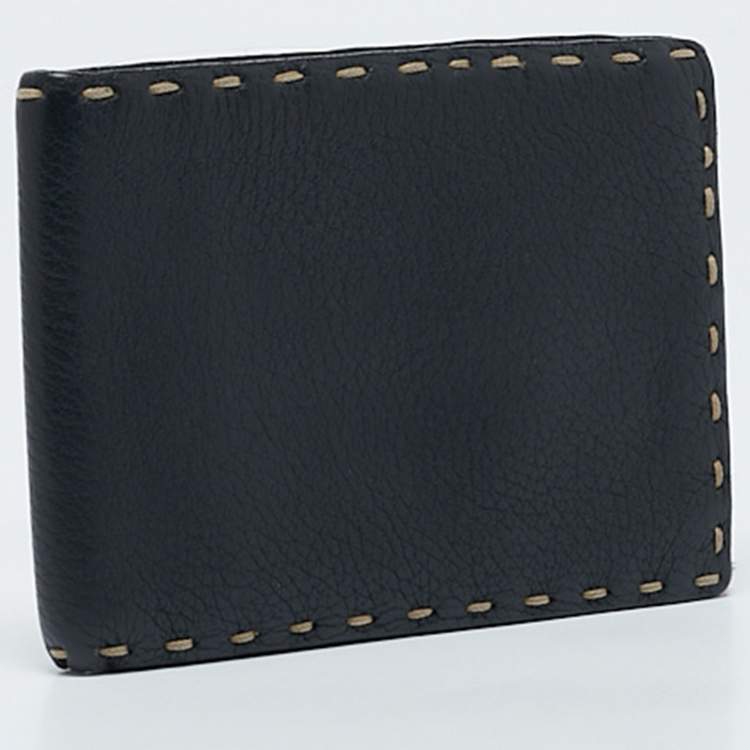 Pre Owned Fendi Black Selleria Leather Bifold Wallet