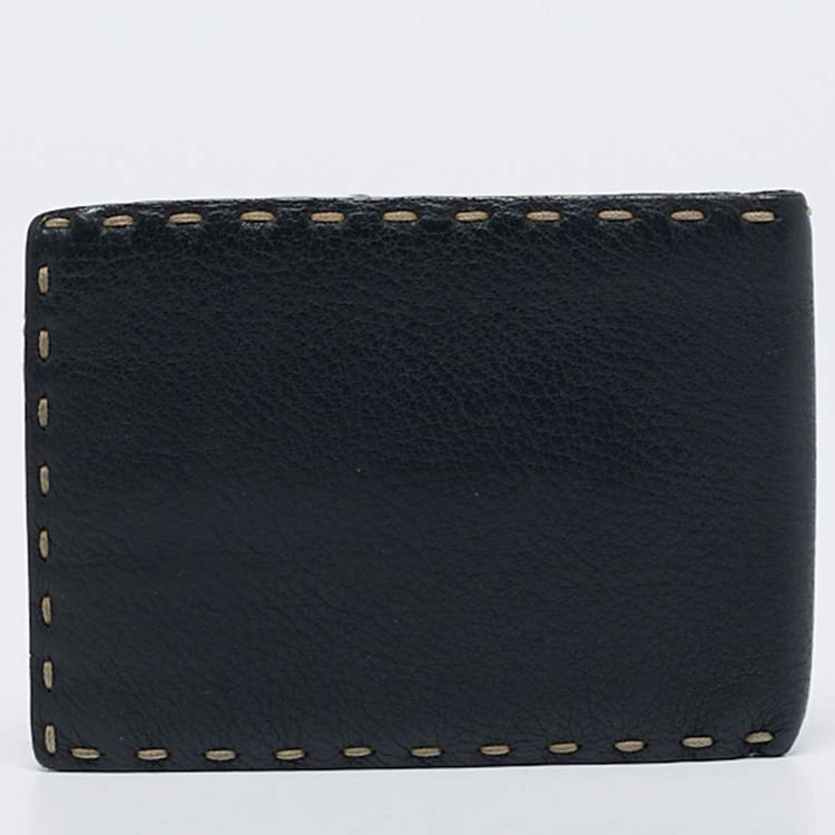 Pre Owned Fendi Black Selleria Leather Bifold Wallet