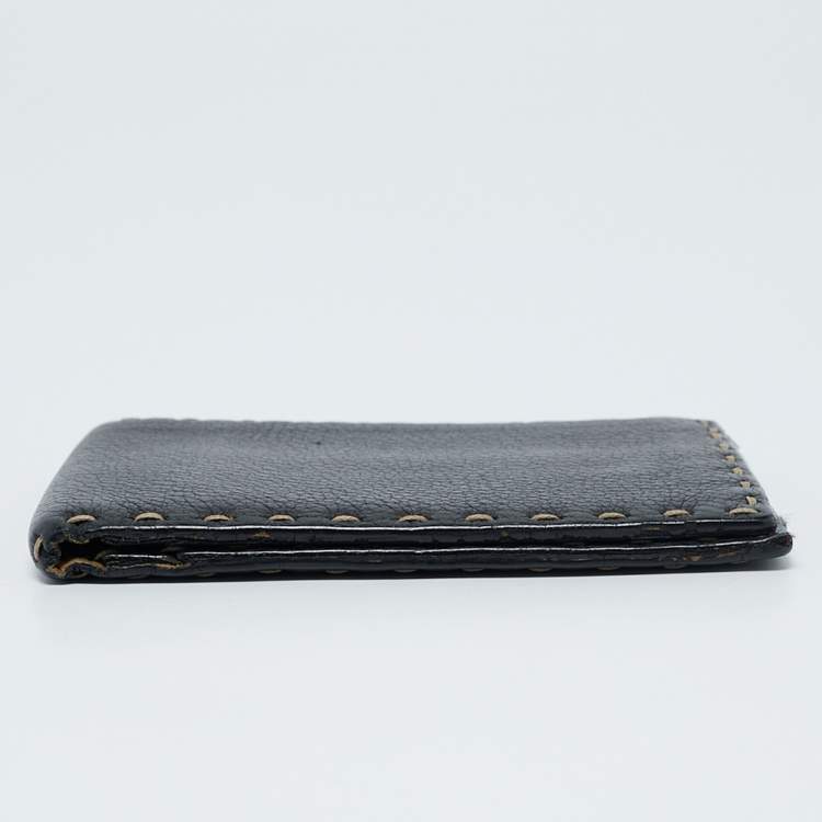 Pre Owned Fendi Black Selleria Leather Bifold Wallet