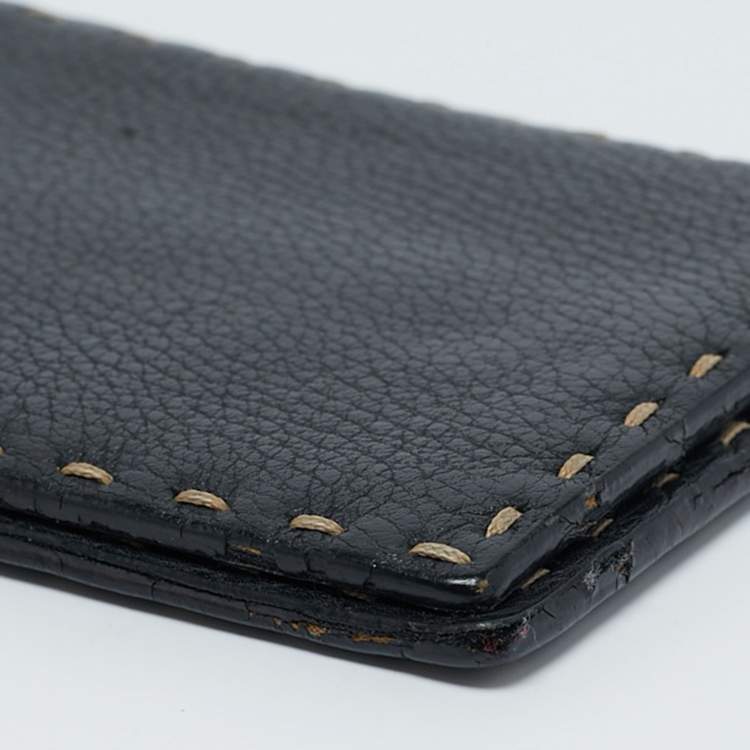Pre Owned Fendi Black Selleria Leather Bifold Wallet