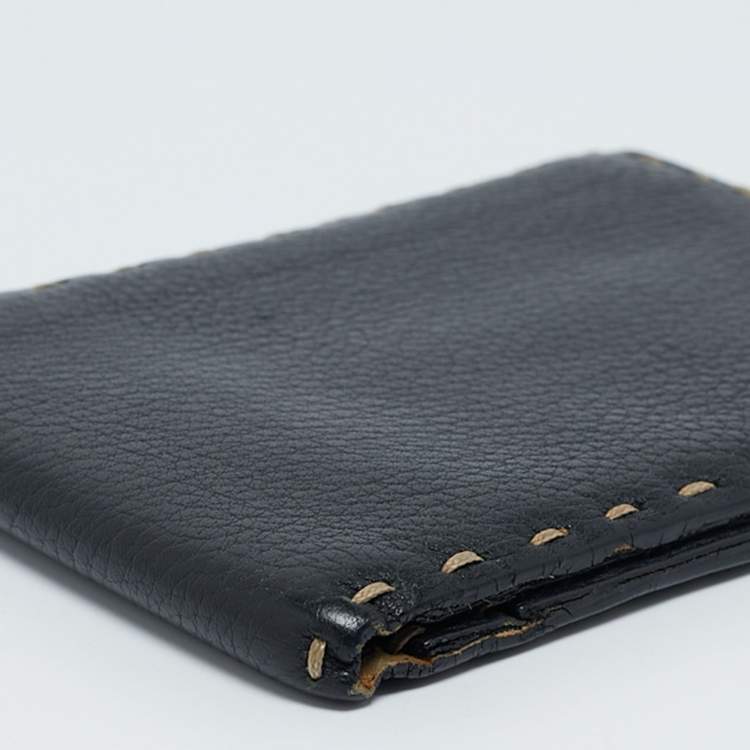 Pre Owned Fendi Black Selleria Leather Bifold Wallet