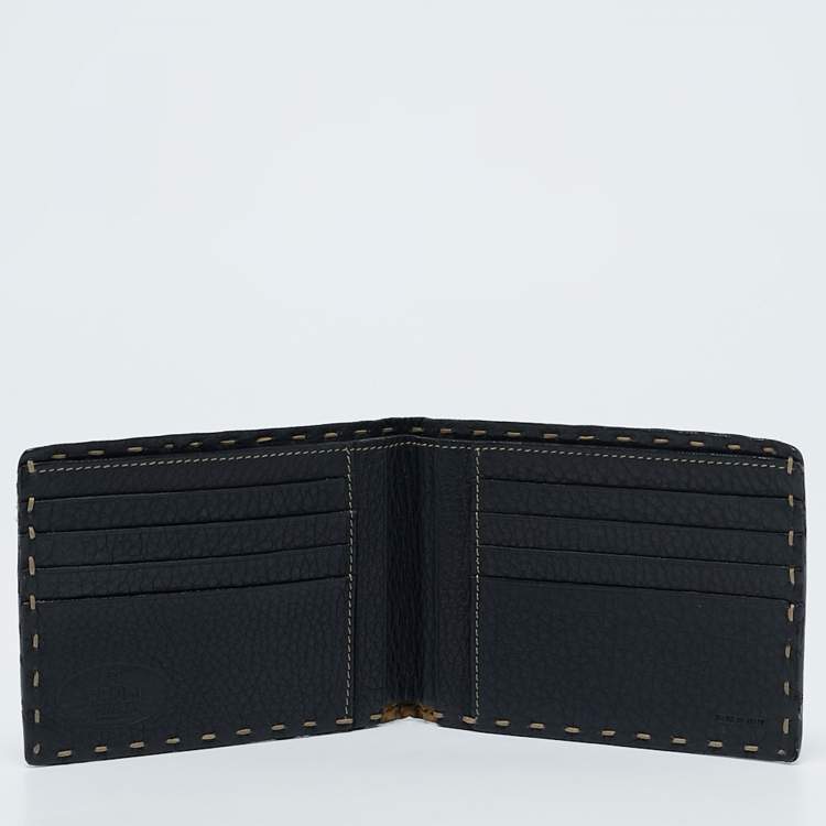 Pre Owned Fendi Black Selleria Leather Bifold Wallet