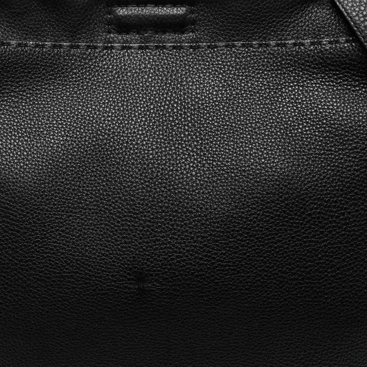 Pre Owned Fendi Black Selleria Leather Large Peekaboo Top Handle Bag