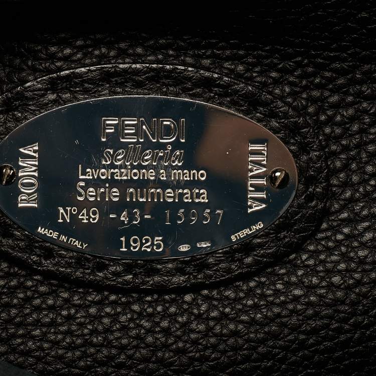 Pre Owned Fendi Black Selleria Leather Large Peekaboo Top Handle Bag