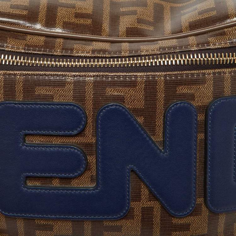 Pre Owned Fendi x Fila Brown Zucca Coated Canvas Mania Belt Bag