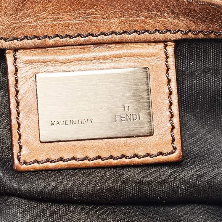 Pre Owned Fendi Brown/Tobacco Zucca Nylon Flat Messenger Bag