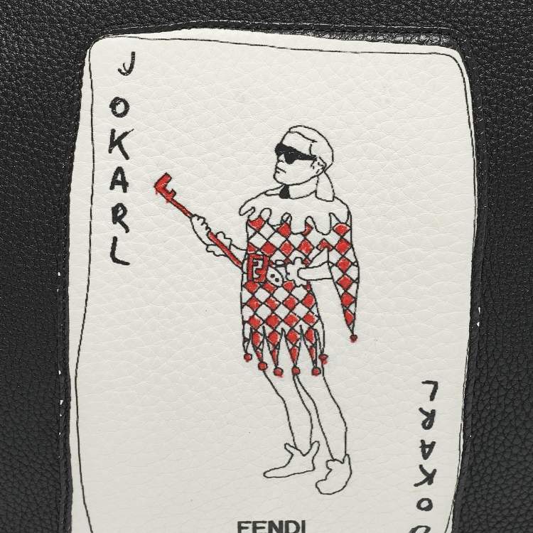 Pre Owned Fendi Black Leather Joker Slim Pouch