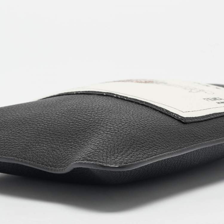 Pre Owned Fendi Black Leather Joker Slim Pouch