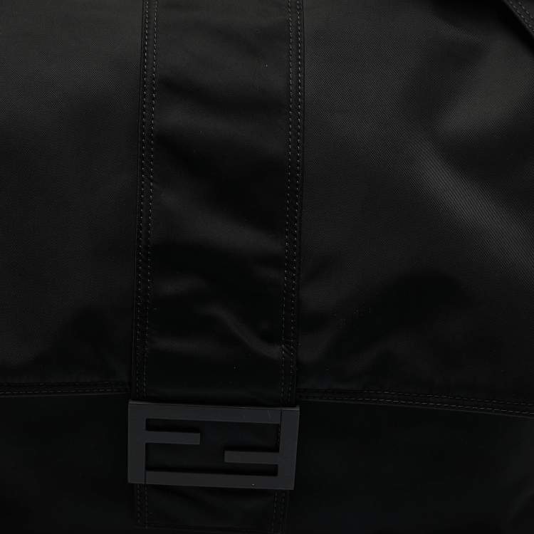 Pre Owned Fendi Black Econyl Baguette Messenger Bag