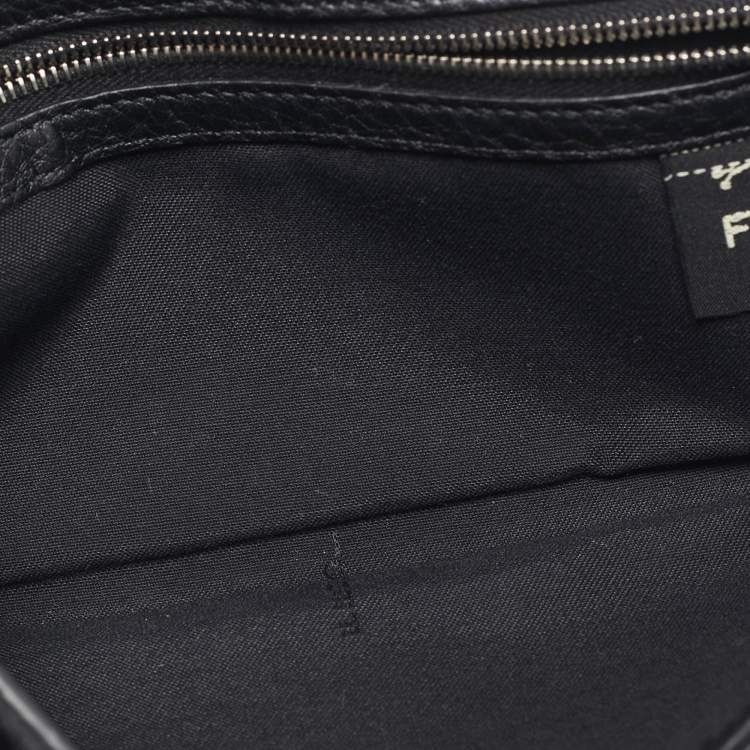 Pre Owned Fendi Black Leather Bifold Long Wallet