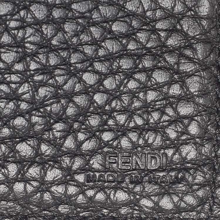 Pre Owned Fendi Black Leather Bifold Long Wallet