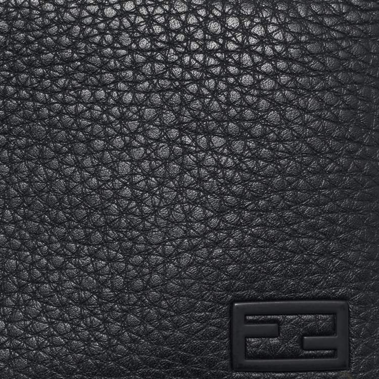 Pre Owned Fendi Black Leather Bifold Long Wallet