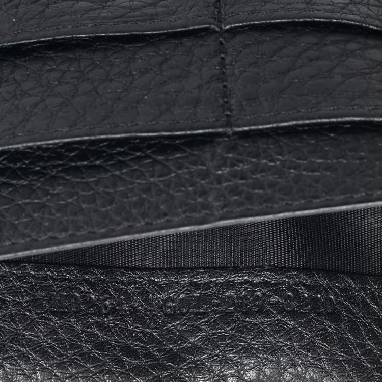 Pre Owned Fendi Black Leather Bifold Long Wallet