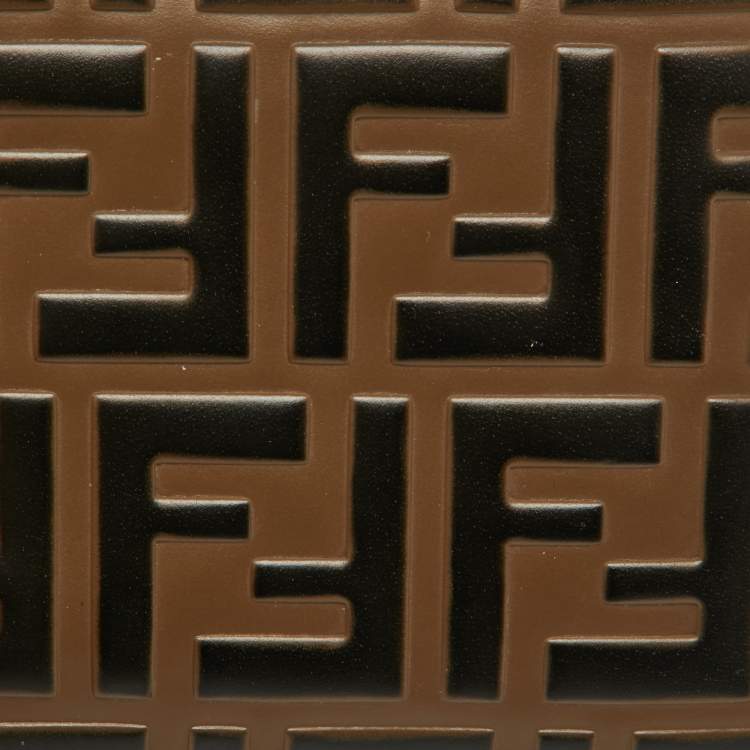 Pre Owned Fendi Tobacco Zucca Embossed Leather Bifold Wallet