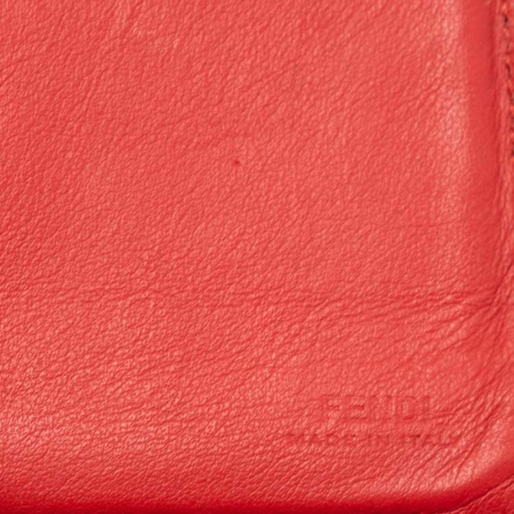 Pre Owned Fendi Black/Yellow Leather Monster Continental Wallet
